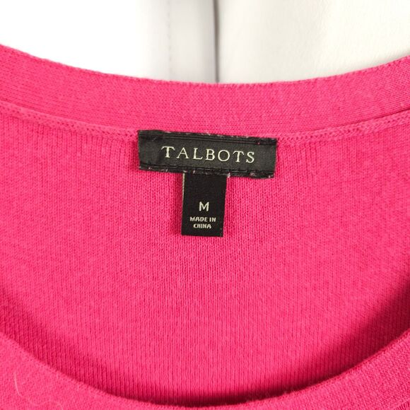 Talbots Womens Medium Pink Crewneck Cotton Modal Sweater Vest Sleeveless - Picture 2 of 6
